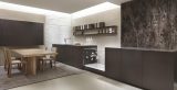 grey brown kitchen interior based on ral 8019